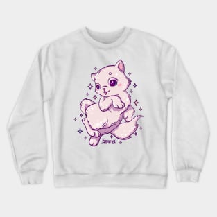 Cute cat easily distracted by sparkles Crewneck Sweatshirt